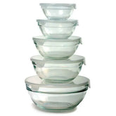 10 Piece Nesting Glass Bowl Set with Lids