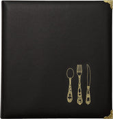 Black and Gold Faux Leather Recipe Binder