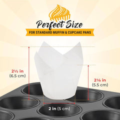 Baker's Signature All White Tulip Cupcake Liners 150 Count