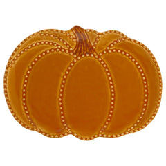 8" Orange Beaded Edge Pumpkin Plate Small