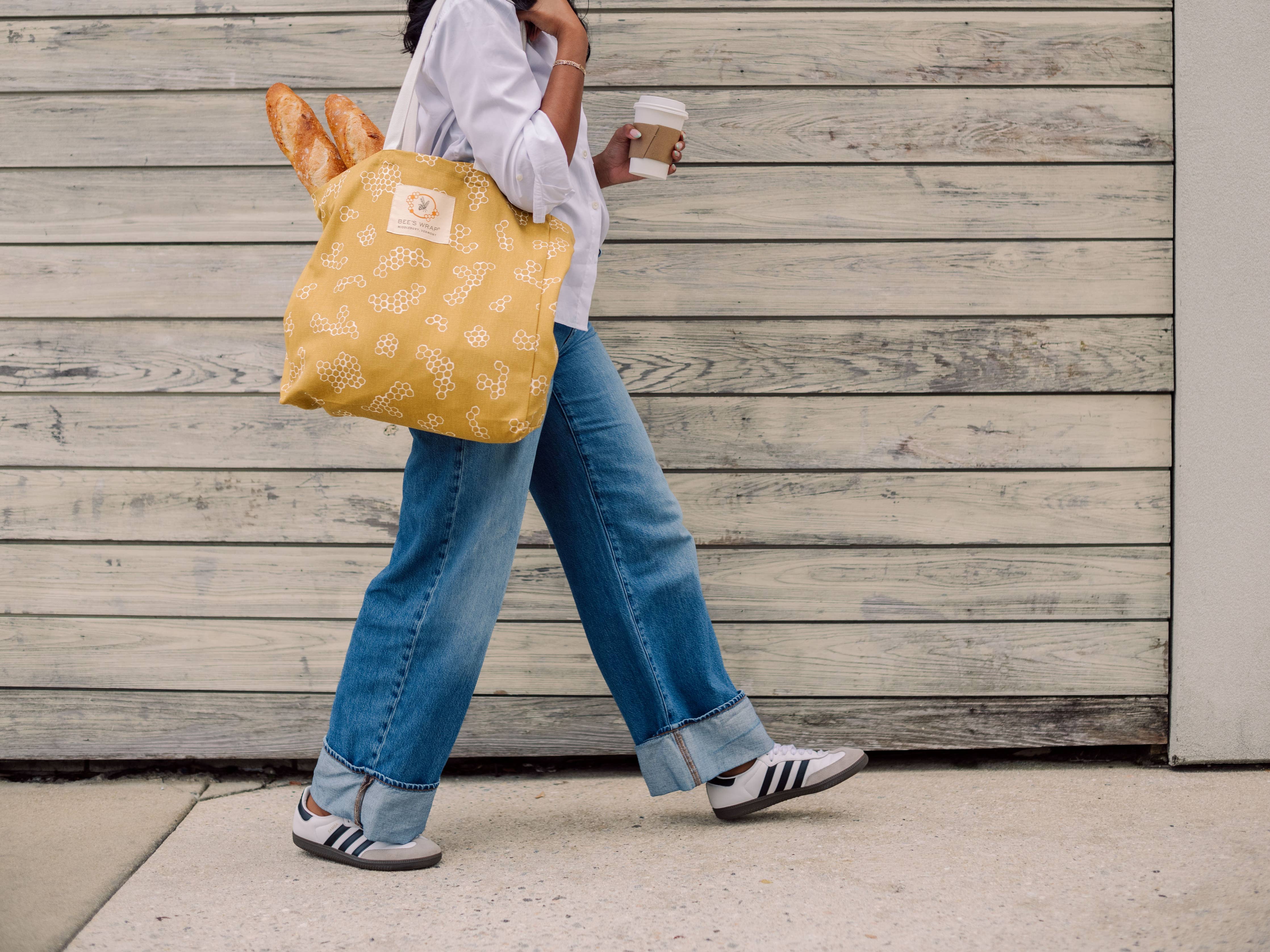 Bees Wrap Reusable Market Tote - Organic Cotton Shopping Bag