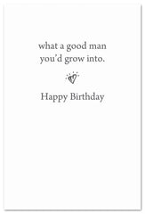 Boy Mowing Grass Son Birthday Card