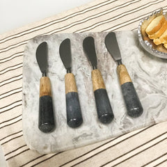 Black Stone & Wood Handle Spreader