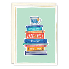 Book Stack Get Well Card
