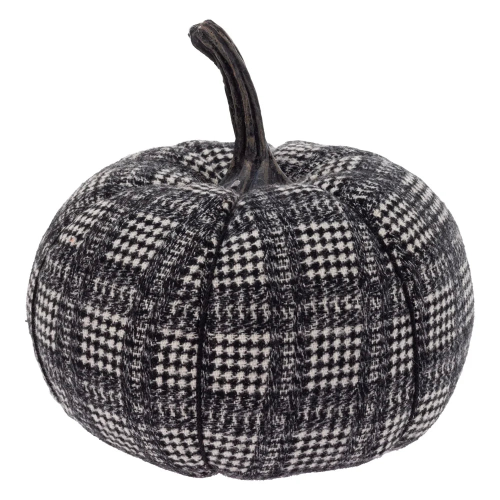 Black & White Plaid Plush Pumpkin