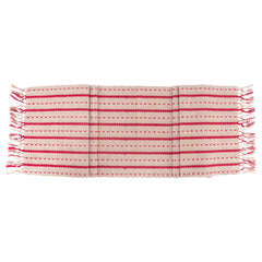 72" Red & Cream Saddle Stitch Cotton Table Runner