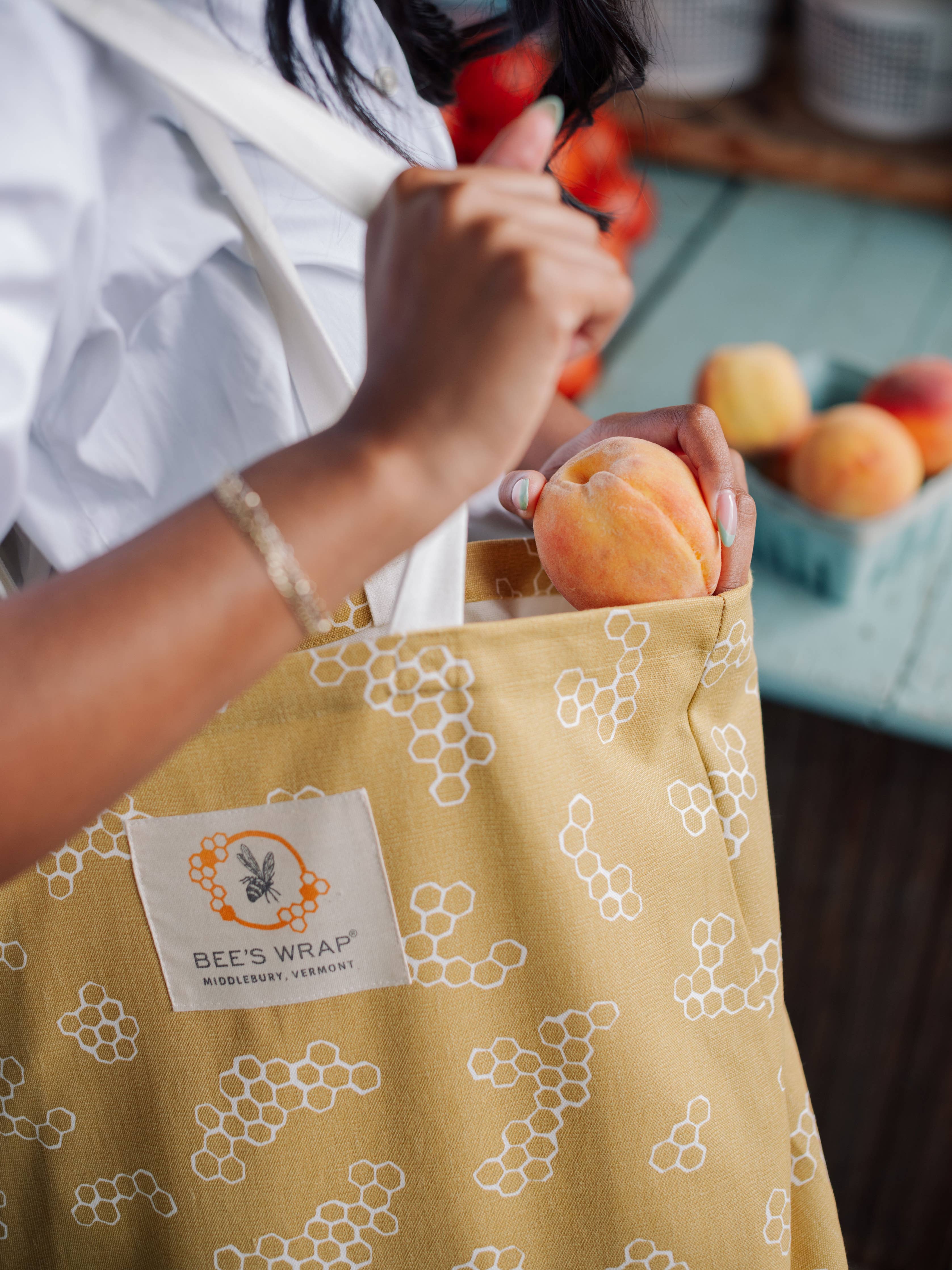 Bees Wrap Reusable Market Tote - Organic Cotton Shopping Bag