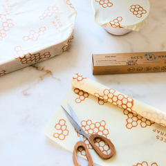 Beeswax Food Wrap Roll - Honeycomb Print