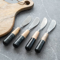 Black Stone & Wood Handle Spreader