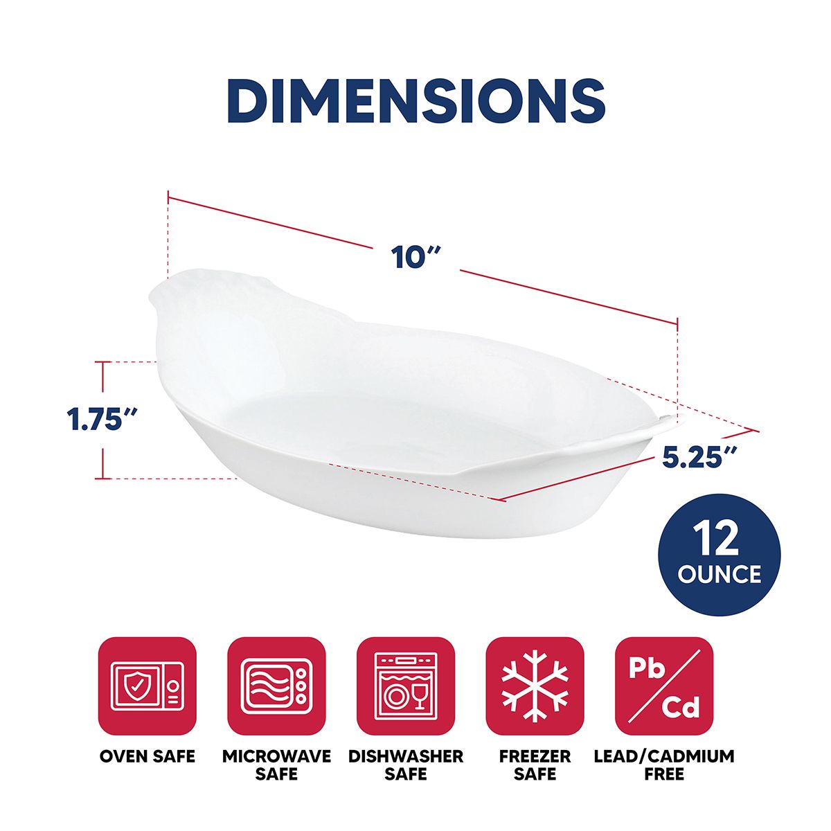 Au Gratin 10" Oval Dish