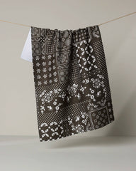 Blossoming Bandanna Brown Tea Towel