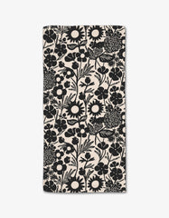Black Flower  Garden Bar Towel