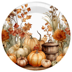Autumn Abundance 6.75" Round Paper Plates, 8 Pack