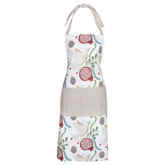 34" Long Winter Berry Cotton Apron Christmas