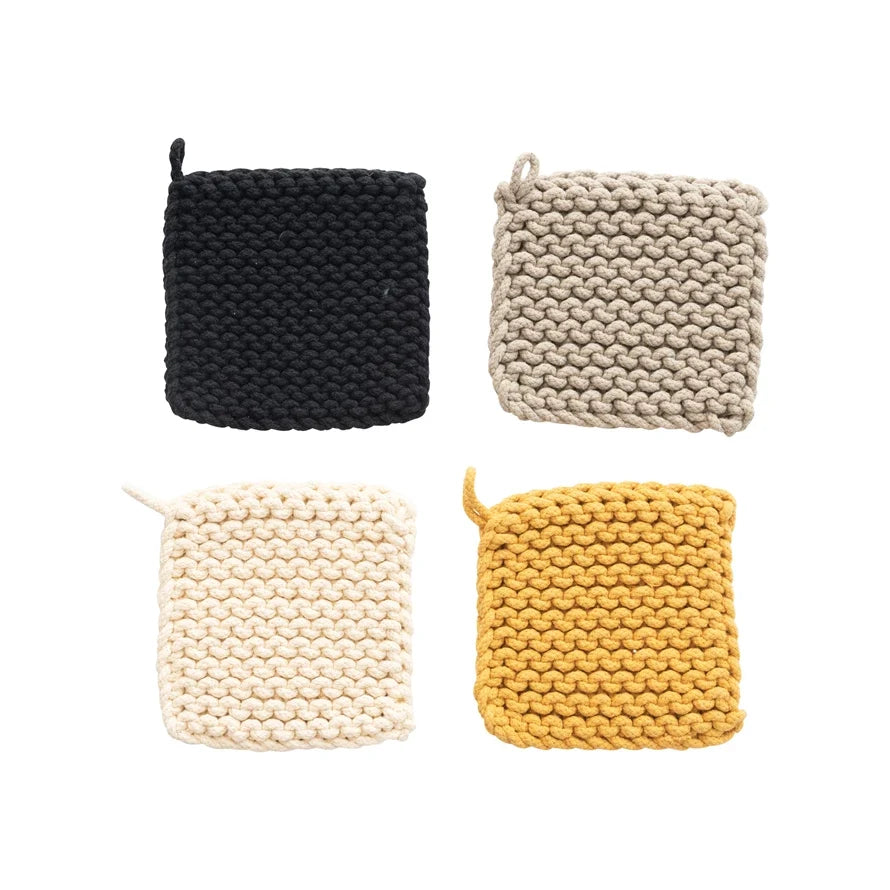 8" Square Cotton Crocheted Pot Holder