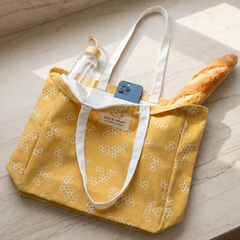 Bees Wrap Reusable Market Tote - Organic Cotton Shopping Bag