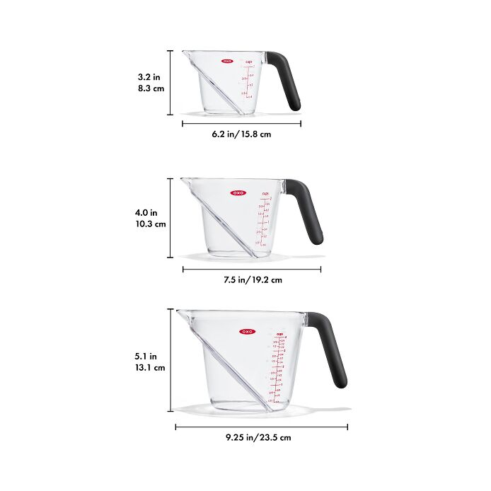 3 Piece Angled Measuring Cup Set