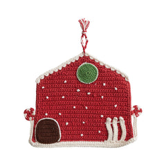 8" Square Cotton Crocheted House Shaped Pot Holder